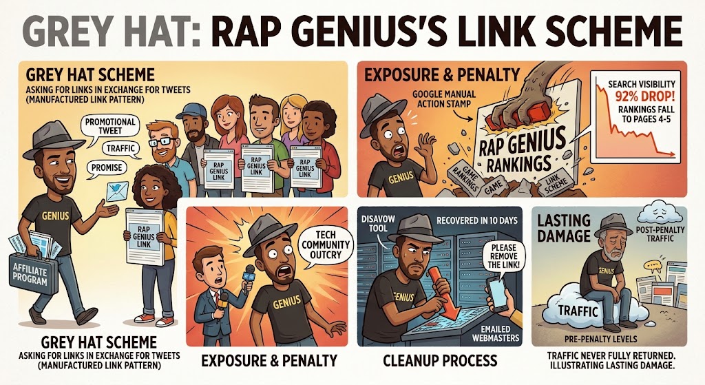 Rap Genius Grey Hat SEO link scheme case study